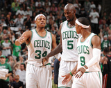 Boston  MA - June 3: Paul Pierce  Kev and Rajon Rondo