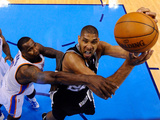 Oklahoma City  OK - June 2: Tim Duncan and Kendrick Perkins