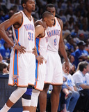 Oklahoma City  OK - June 2:  Kevin Durant  Russell Westbrook and Serge Ibaka