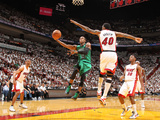 Miami  FL - May 28: Rajon Rondo and Udonis Haslem