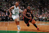 Boston  MA - June 3: Dwayne Wade and Ray Allen