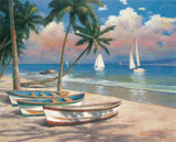 Three Boats On Beach