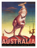 Australia  Airline & Travel Kangaroo c1957