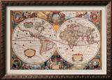 Antique Map  Geographica  Ca 1630