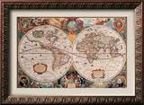 Antique Map  Geographica  Ca 1630