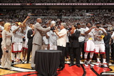 Miami  FL - June 9: The Miami Heat Eastern Conference Championship trophy is presented to the Miami