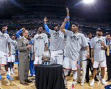 Oklahoma City  OK - June 6: Kendrick Perkins  Kevin Durant  Serge Ibaka and Russell Westbrook