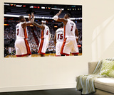 Miami  FL - June 17: Dwyane Wade  LeBron James and Chris Bosh