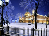 Belfast's City Hall in the Snow at Dusk