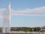 Jet D'Eau  the World's Tallest Fountain  on Lake Geneva (Lake Leman)  Geneva  Switzerland  Europe