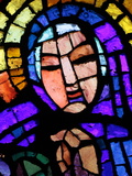 Stained Glass by Alexandre Cingria of the Virgin Mary  Notre-Dame Des Alpes Church  Le Fayet  Haute