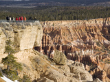 Tourists at Viewppoint  Bryce Canyon National Park  Utah  United States of America  North America
