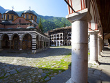 Courtyard and Church of the Nativity  Rila Monastery  UNESCO World Heritage Site  Nestled in the Ri