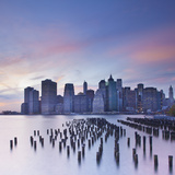 Dusk View of the Skyscrapers of Manhattan from the Brooklyn Heights Neighborhood  New York City  Ne