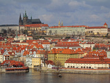 The River Vltava  Lesser Town and Prague Castle  UNESCO World Heritage Site  Prague  Czech Republic