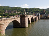 Old Bridge over the River Neckar  Old Town and Castle  Heidelberg  Baden-Wurttemberg  Germany  Euro