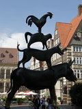 Bronze Statue of Town Musicians of Bremen  Bremen  Germany  Europe