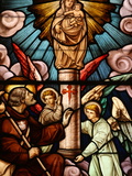 Stained Glass  San Jeronimo's Church  Madrid  Spain  Europe