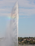 Jet D'Eau  the World's Tallest Fountain  on Lake Geneva (Lake Leman)  Geneva  Switzerland  Europe