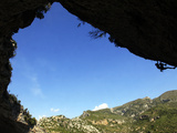 A Climber Tackles an Overhanging Climb in the Mascun Canyon  Rodellar  Aragon  Spain  Europe