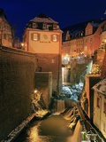 Old Town and Waterfall on River Leuk  Saarburg  Saar Valley  Rhineland-Palatinate  Germany  Europe