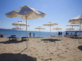 People Enjoying the Beach and Sunshades  South Sunny Beach  Black Sea Coast  Bulgaria  Europe