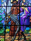 Stained Glass by Raphael Lardeur of the Flight into Egypt  St Joseph De Chedde Church  Haute-Savoi