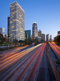 The 110 Harbour Freeway and Downtown Los Angeles Skyline  California  United States of America  Nor