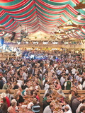 Beer Hall at the Stuttgart Beer Festival  Cannstatter Wasen  Stuttgart  Baden-Wurttemberg  Germany 