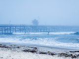 San Clemente Pier with Surfers on a Foggy Day  California  United States of America  North America