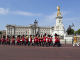 Band of the Coldstream Guards Marching Past Buckingham Palace During the Rehearsal for Trooping the