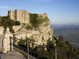 Sunset over the Castello Di Venere  Erice  Sicily  Italy  Europe