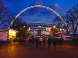 Wembley Stadium with England Supporters Entering the Venue for International Game  London  England 