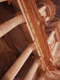 Looking Up at the Facade of the Treasury (Al Khazneh) Carved into the Red Rock  Petra  UNESCO World