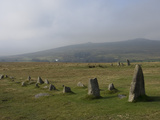 The Merrivale Stone Rows with Great Staple Door and Middle Staple Door in the Distance  Dartmoor Na