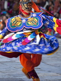 Monks Performing Traditional Masked Dance at the Wangdue Phodrang Tsechu  Wangdue Phodrang Dzong  W