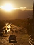 Setting Sun on Avenida Boulevard  Albuquerque  New Mexico  United States of America  North America