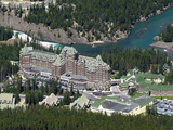 Banff Springs Hotel and Bow River Near Banff  Banff National Park  UNESCO World Heritage Site  Albe