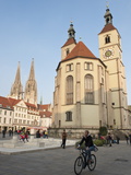 The Neupfarrkirche Protestant Church  Regensburg  Bavaria  Germany  Europe
