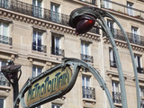 Traditional Parisian Metro Sign  Paris  France  Europe
