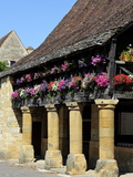 Flower Bedecked Medieval Les Halle  Bastide Town of Domme  One of Les Plus Beaux Villages De France