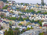 Typical Victorian Houses in San Francisco  California  United States of America  North America