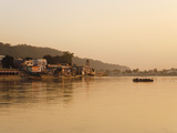 Ferry Crosssing the River Ganges at Sunset  Haridwar  Uttaranchal  India  Asia