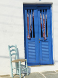 Blue Door in the Old Village of Kastro  Sifnos  Cyclades Islands  Greek Islands  Greece  Europe