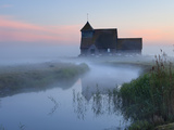 Fairfield Church in Dawn Mist  Romney Marsh  Near Rye  Kent  England  United Kingdom  Europe