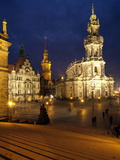 Hofkirche and Palace at Theaterplatz  Dresden  Saxony  Germany  Europe