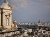 Gozo Cathedral and Xewkija Dome from the Citadel  Rabat (Victoria)  Gozo  Malta  Mediterranean  Eur