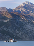 Our Lady of the Rocks Island with Mountains Behind  on Fjord Near Perast  UNESCO World Heritage Sit