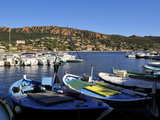 Boats in the Harbour with the Esterel Corniche Mountains in the Background  Agay  Var  Provence  Fr