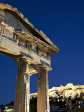 Gate of Athena Archegetis and the Acropolis at Night  UNESCO World Heritage Site  Athens  Greece  E